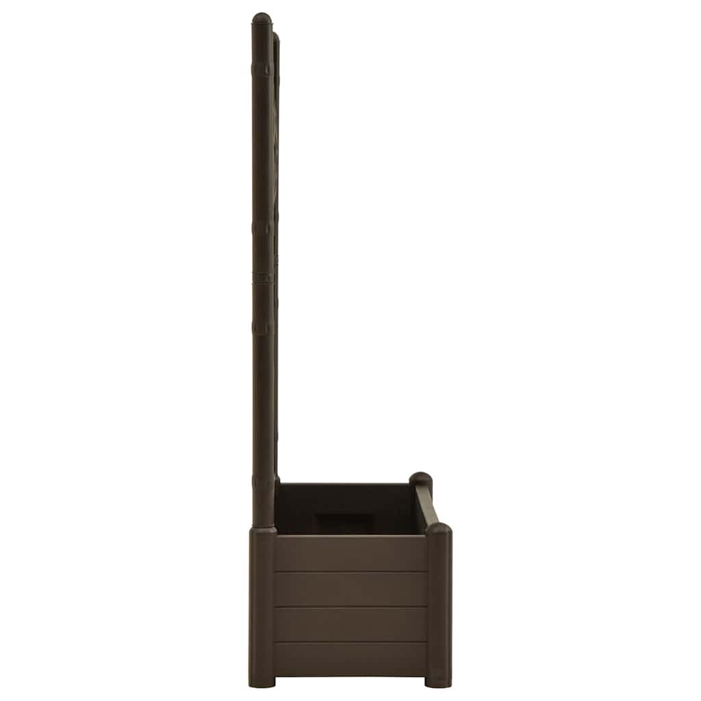 plantekasse med espalier 100x43x142 cm PP mokkafarvet