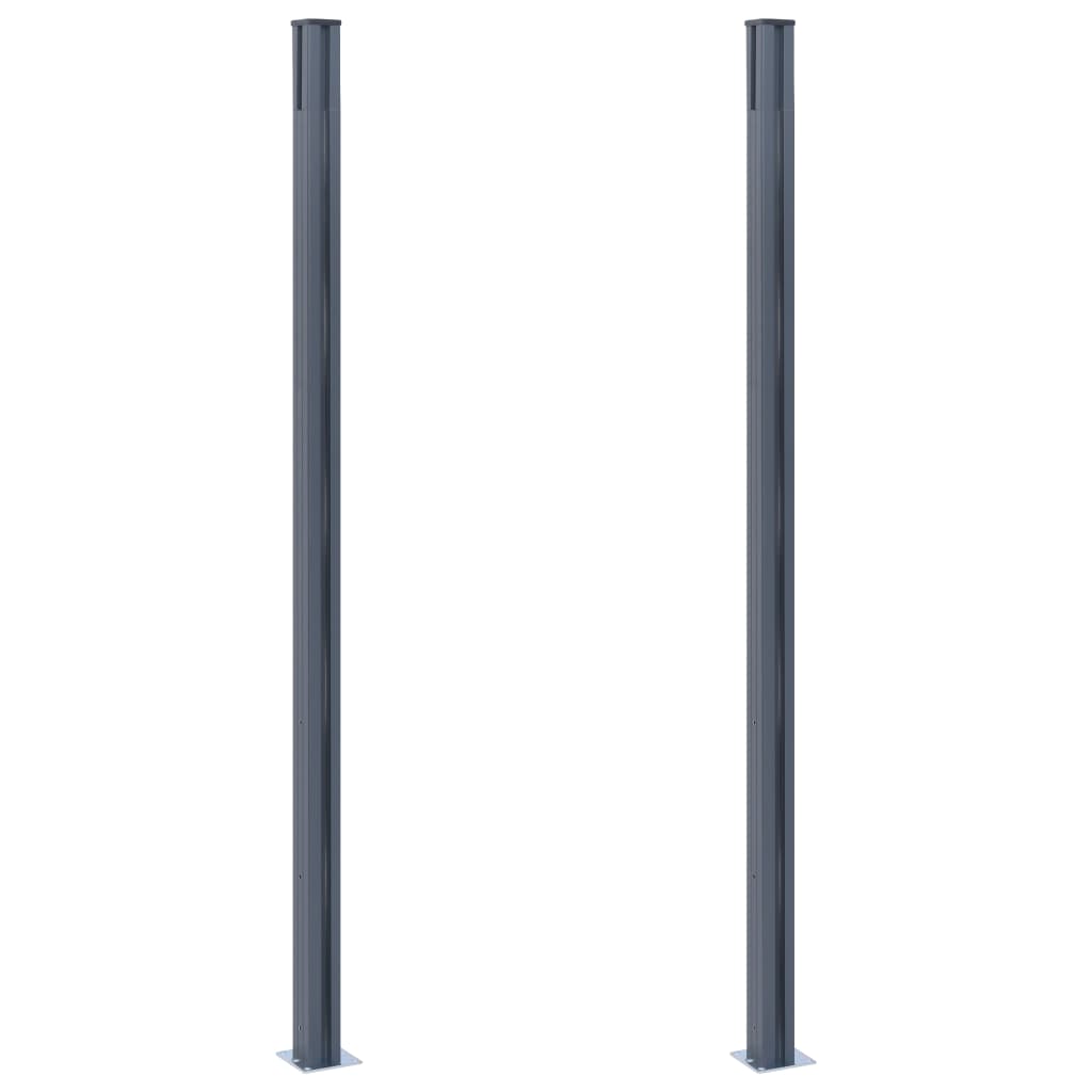 hegnspæle 2 stk. 185 cm aluminium mørkegrå