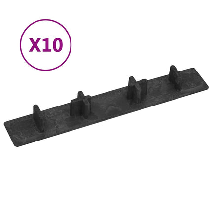 endehætter til terrasse 10 stk. plastik sort