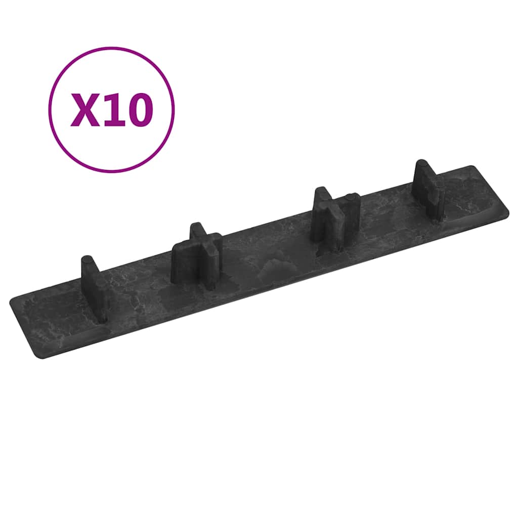 Endehætter Til Terrasse 10 Stk. Plastik Sort - Vidaxl