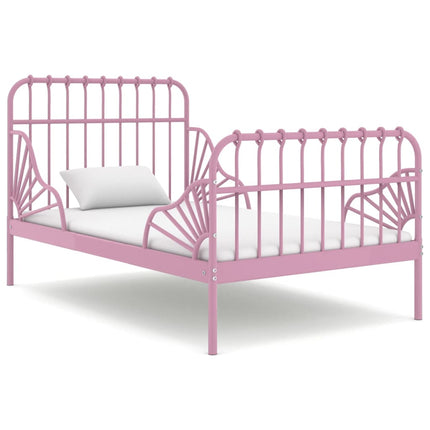 udvideligt sengestel 80x130/200 cm metal pink