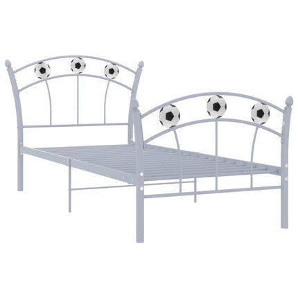 sengestel 90x200 fodbolddesign metal grå
