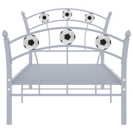 sengestel 90x200 fodbolddesign metal grå