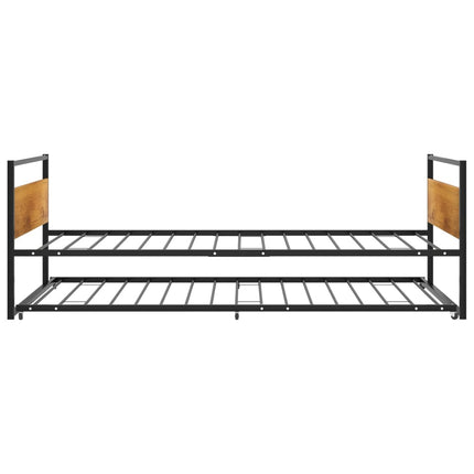 sengeramme med udtræk 90x200 cm metal sort