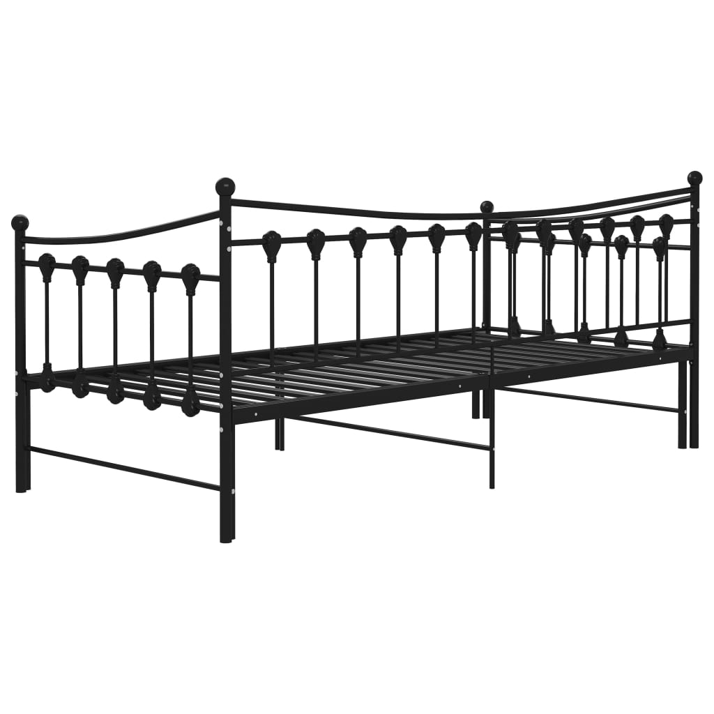 sengestel til udtræksseng 90x200 cm metal sort