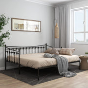 sengestel til udtræksseng 90x200 cm metal sort