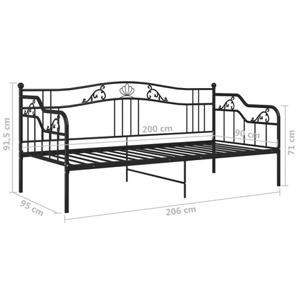 sengestel til sovesofa 90x200 cm metal sort