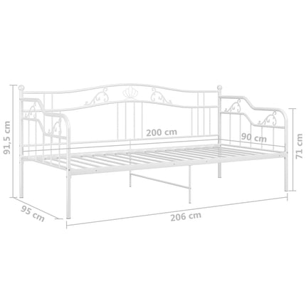 sengestel til sovesofa 90x200 cm metal hvid