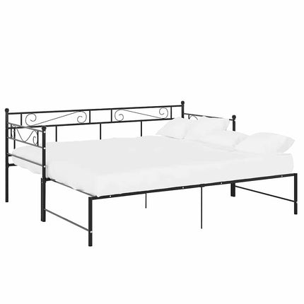 sengestel til udtræksseng 90x200 cm metal sort