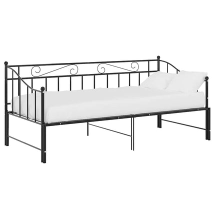 sengestel til udtræksseng 90x200 cm metal sort