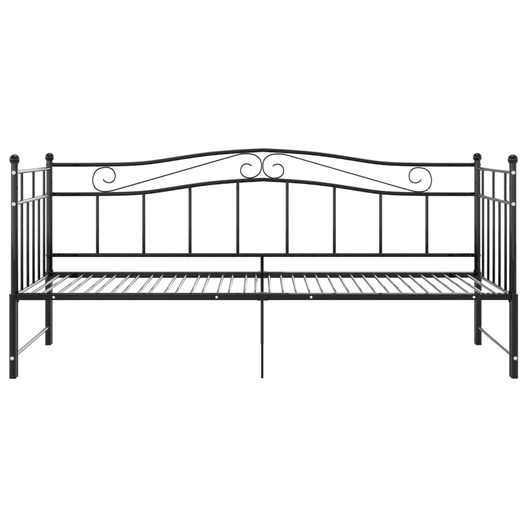 sengestel til udtræksseng 90x200 cm metal sort