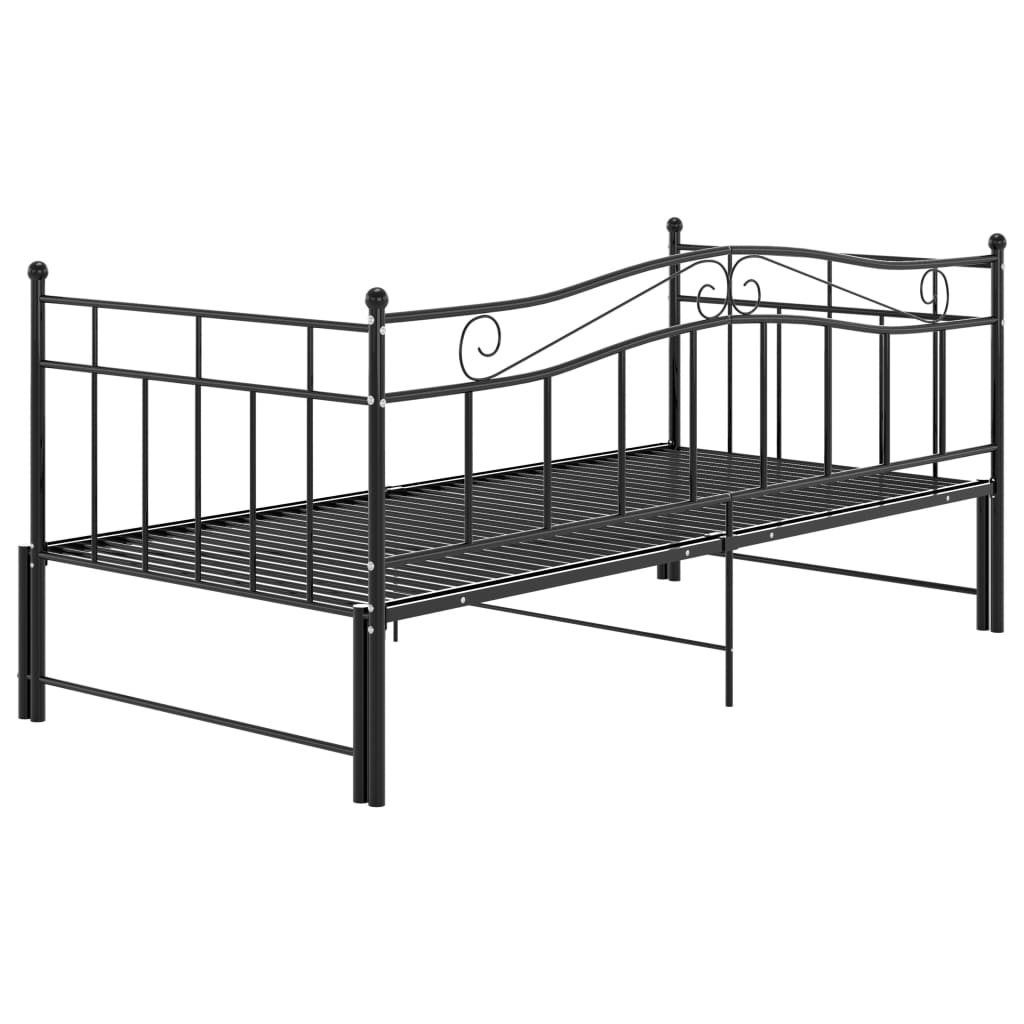 sengestel til udtræksseng 90x200 cm metal sort