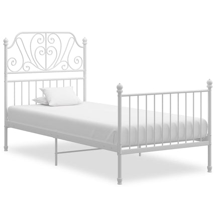 sengestel 90x200 cm metal hvid