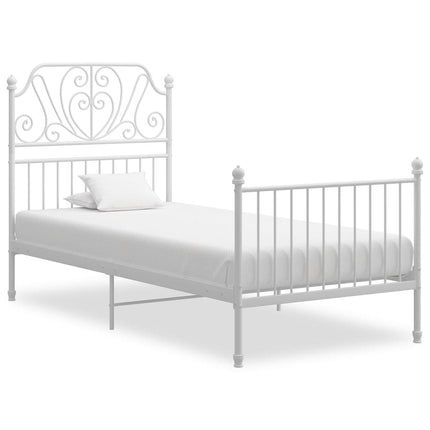 sengestel 100x200 cm metal hvid