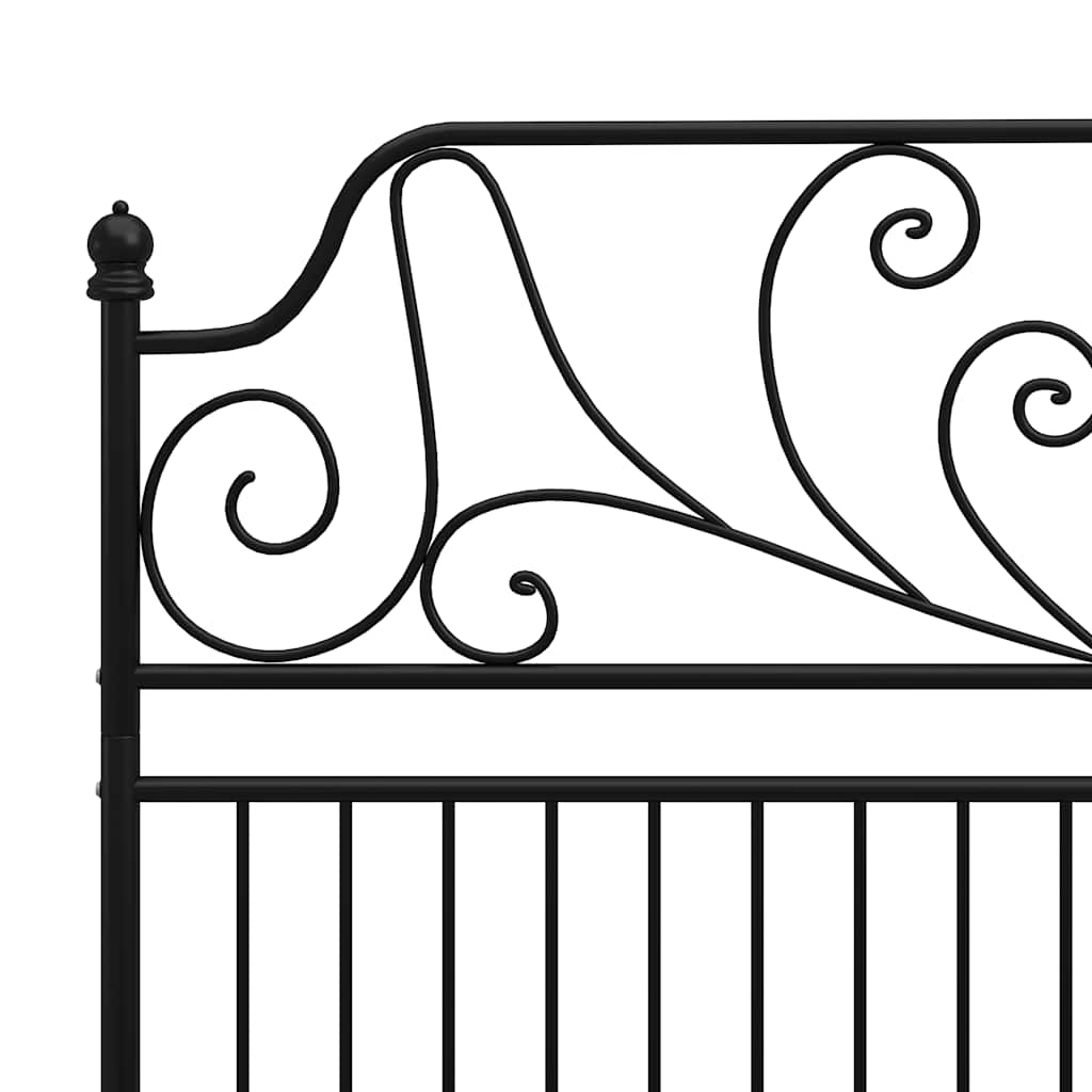 sengestel 140x200 cm metal sort