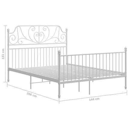 sengestel 140x200 cm metal hvid