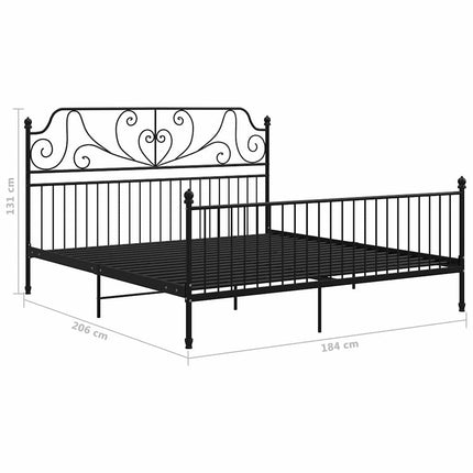 sengestel 180x200 cm metal sort