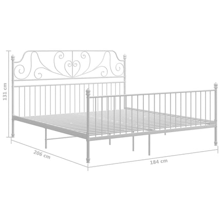sengestel 180x200 cm metal hvid