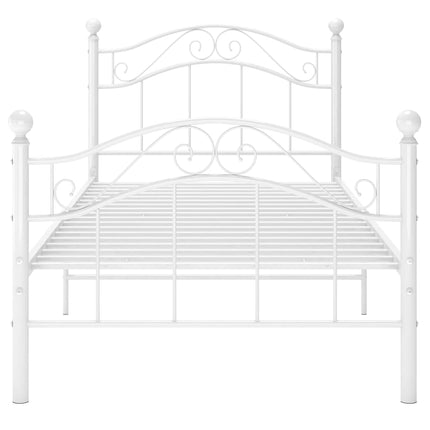 sengestel 90x200 cm metal hvid