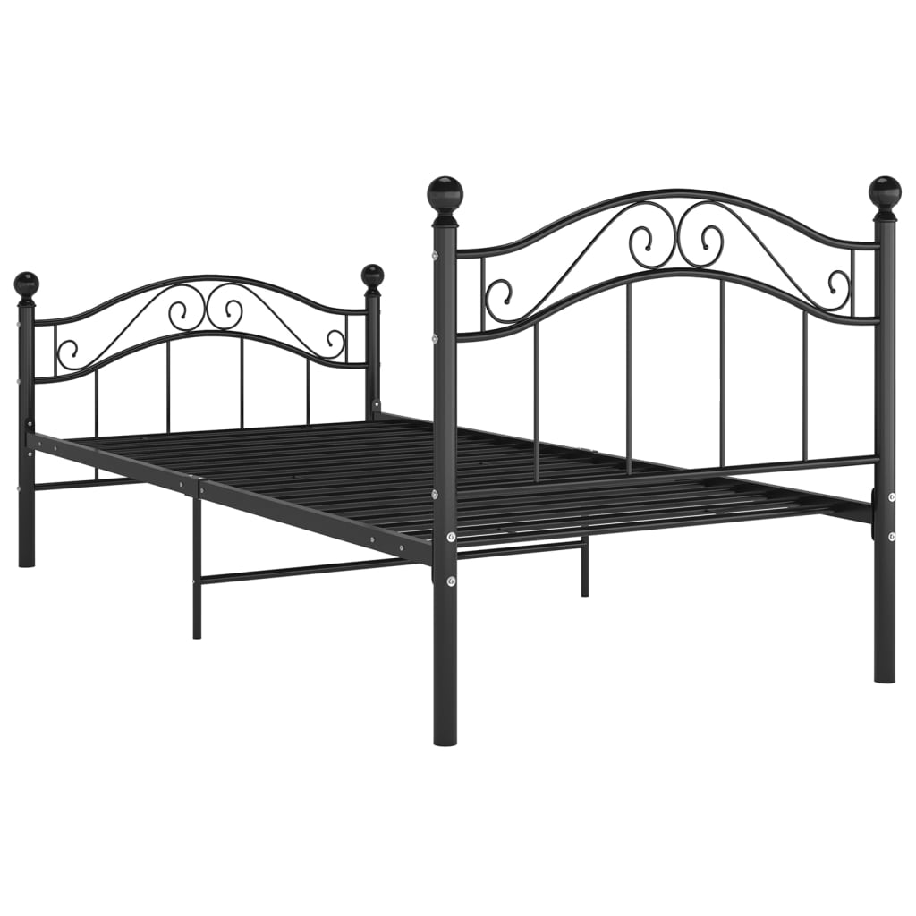 sengestel 100x200 cm metal sort