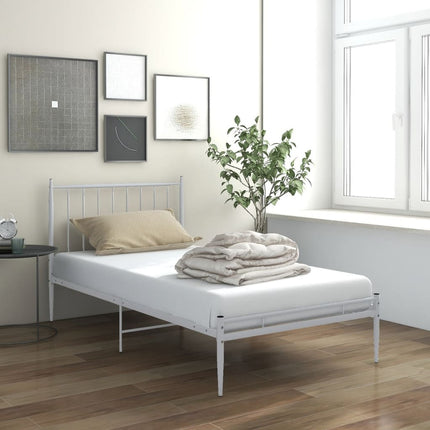 sengestel 90x200 cm metal hvid