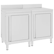kommercielt køkkenbord med skab 120x60x96 cm rustfrit stål