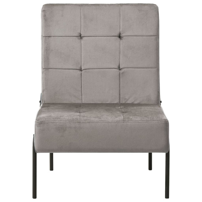 lænestol 65x79x87 cm fløjl lysegrå