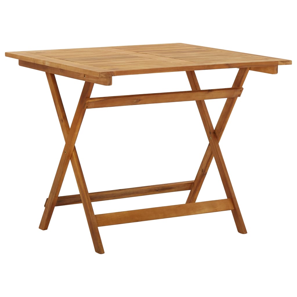 foldbart havebord 90x90x75 cm massivt akacietræ