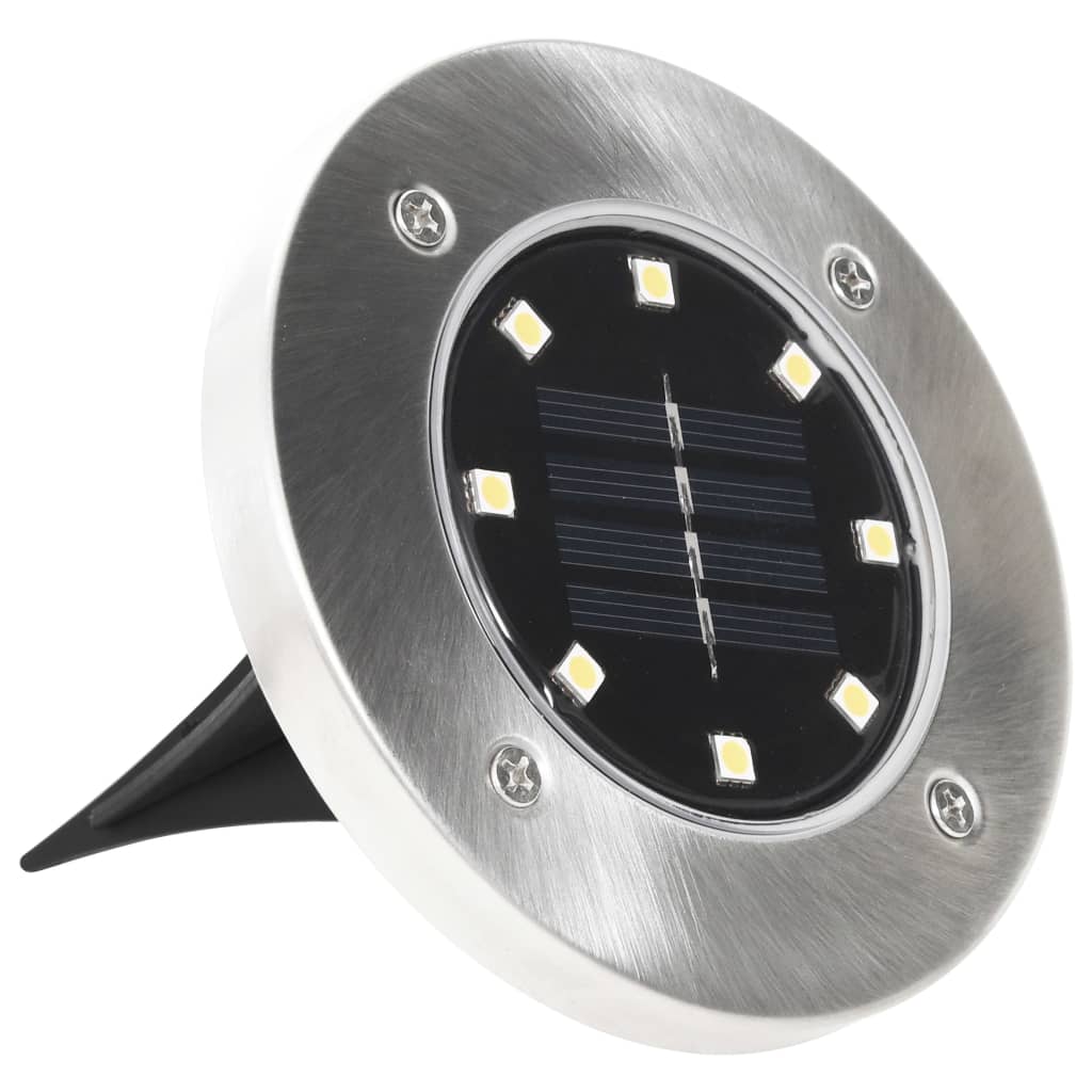 soldrevne LED-nedgravningsspots 8 stk. RGB-farver