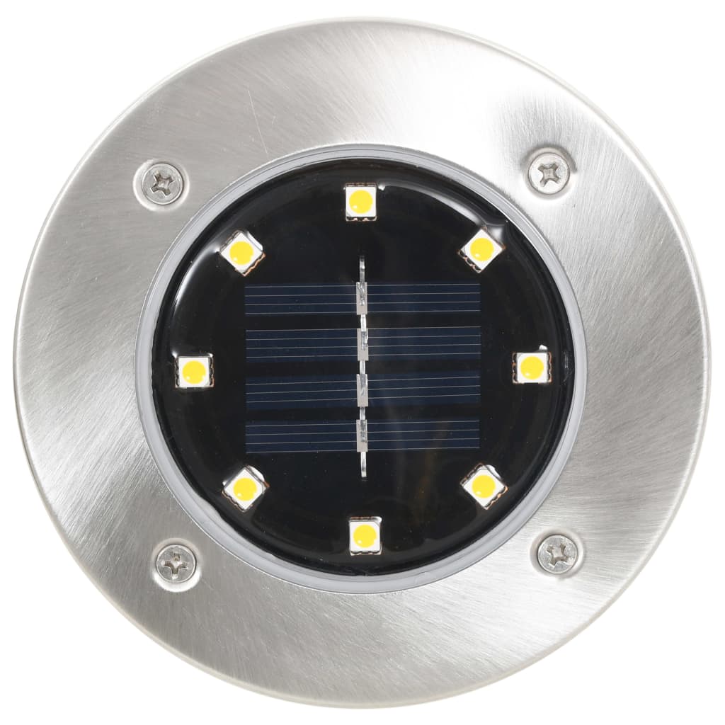 soldrevne LED-nedgravningsspots 8 stk. RGB-farver
