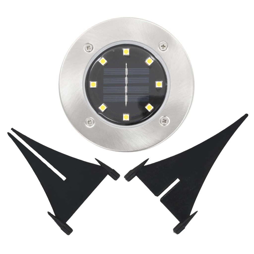 soldrevne LED-nedgravningsspots 8 stk. RGB-farver