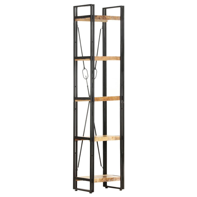 bogreol med 5 hylder 40x30x180 cm massivt mangotræ
