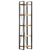 bogreol med 5 hylder 40x30x180 cm massivt mangotræ
