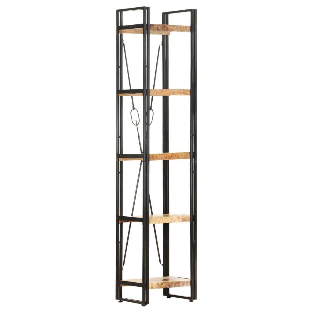 bogreol med 5 hylder 40x30x180 cm massivt mangotræ billede