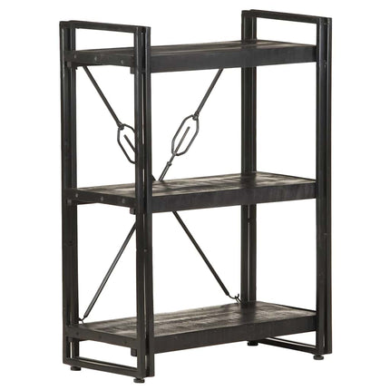 bogreol m. 3 hylder 60x30x80 cm massivt mangotræ sort