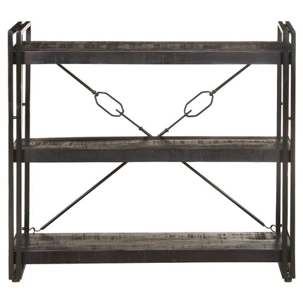 bogreol m. 3 hylder 90x30x80 cm massivt mangotræ sort