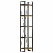 bogreol med 5 hylder 40x30x180 cm massivt genbrugstræ