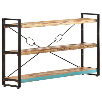 bogreol m. 3 hylder 140x30x80 cm massivt genbrugstræ