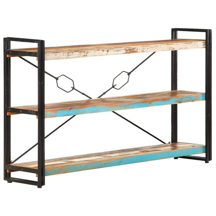 bogreol m. 3 hylder 140x30x80 cm massivt genbrugstræ