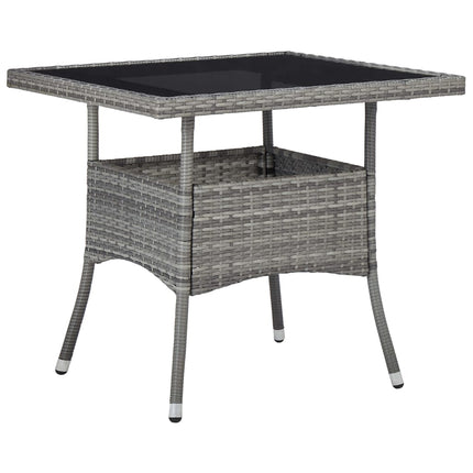 spisebordssæt til haven 3 dele polyrattan og glas