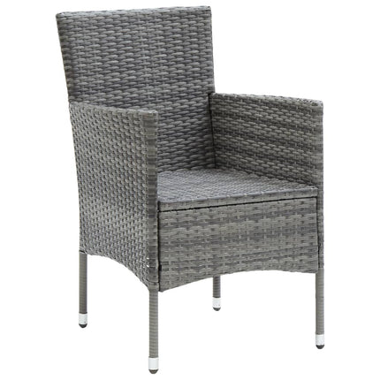 spisebordssæt til haven 5 dele polyrattan og glas grå