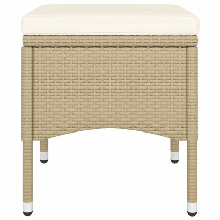 spisebordssæt til haven 5 dele polyrattan beige