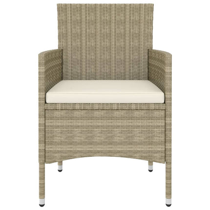 loungesæt til haven 5 dele polyrattan beige