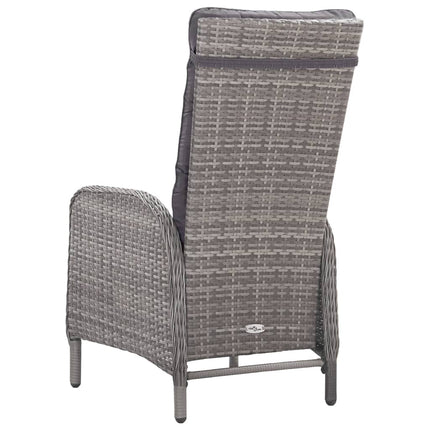 spisebordssæt til haven 5 dele polyrattan og glas grå