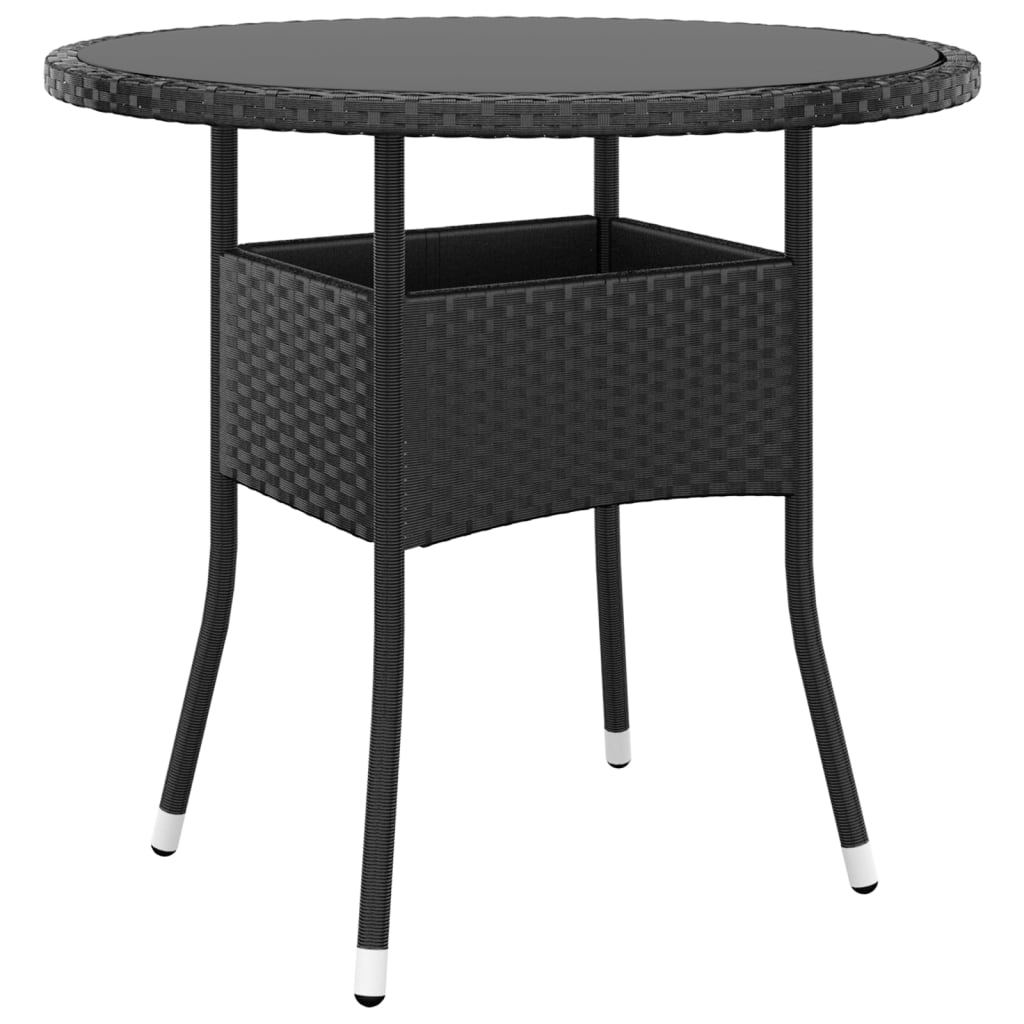bistrosæt til haven 3 dele polyrattan sort