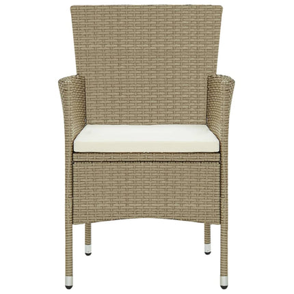 spisebordssæt til haven 11 dele polyrattan beige