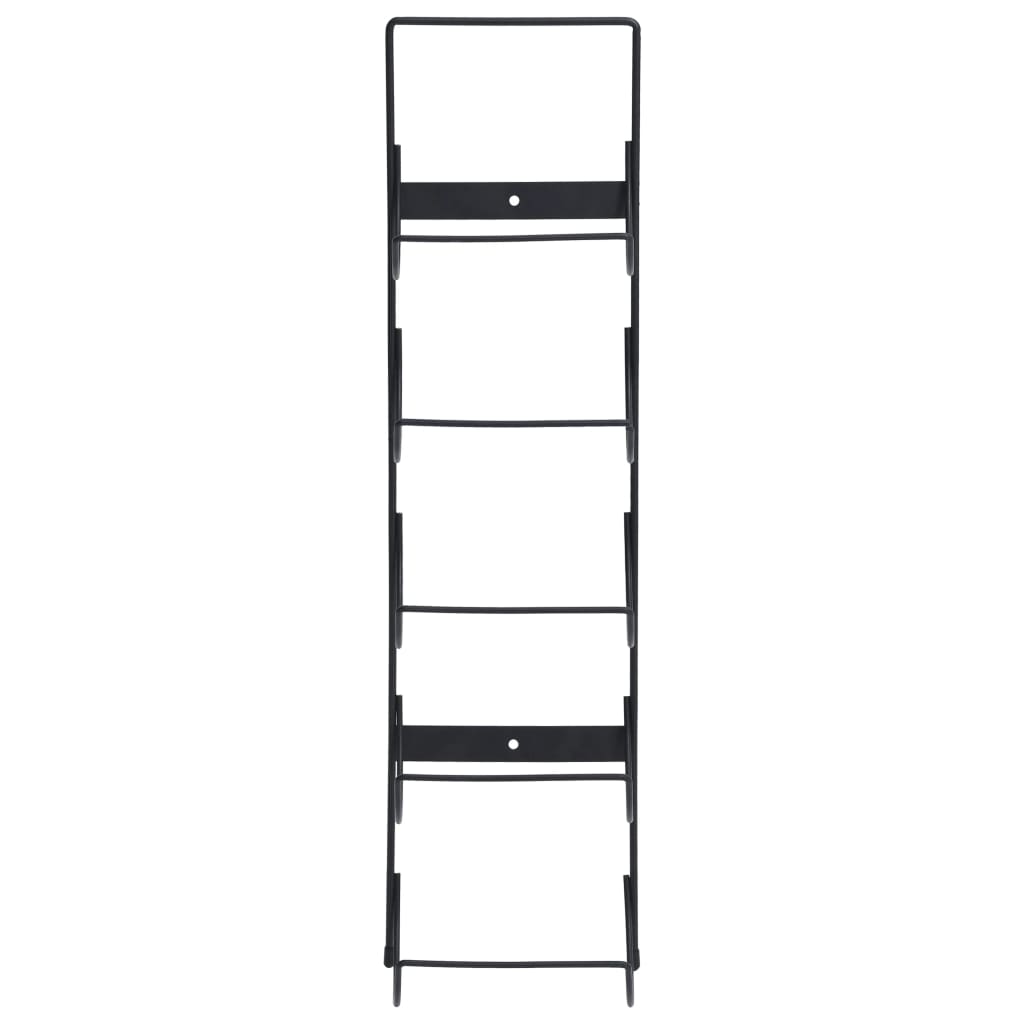 vægmonteret vinreol til 5 vinflasker sort jern