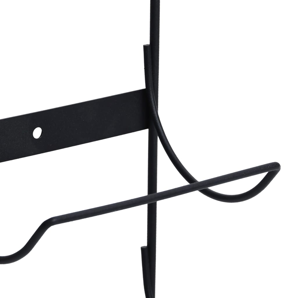 vægmonteret vinreol til 5 vinflasker sort jern