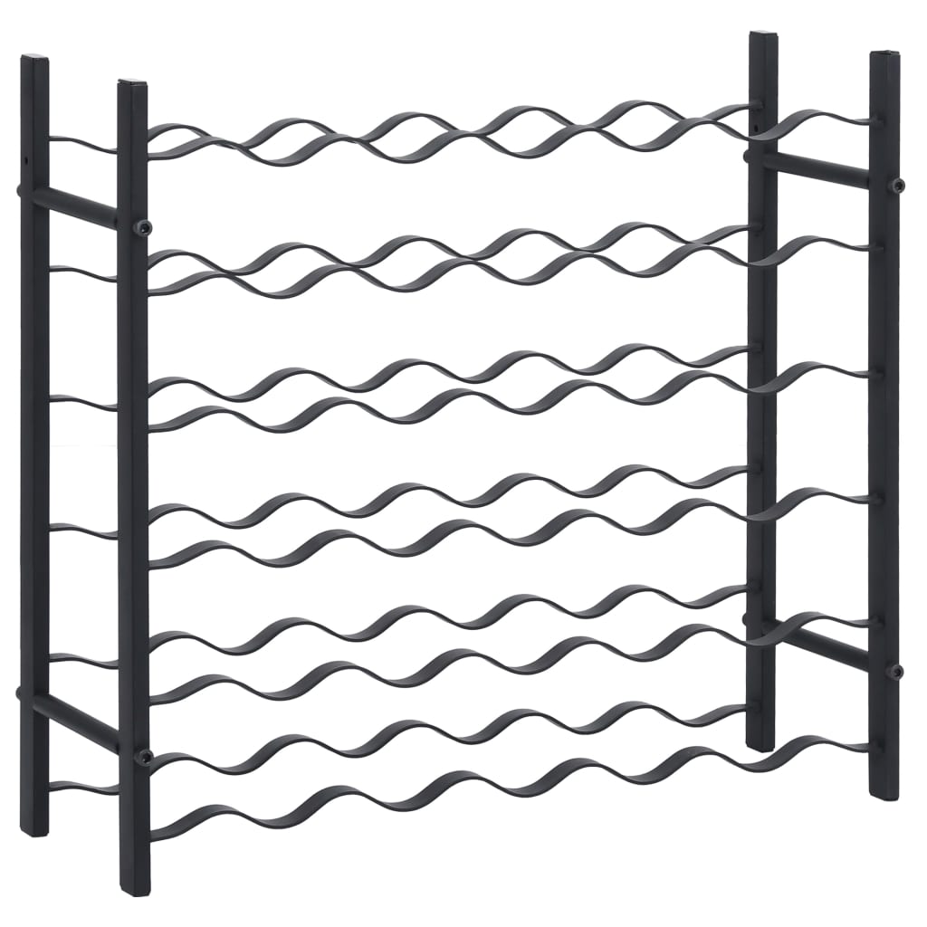 vinreol til 36 flasker jern sort