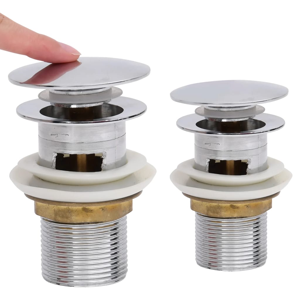 trykafløb med overløbsfunktion 6,4x6,4x9,1 cm krom